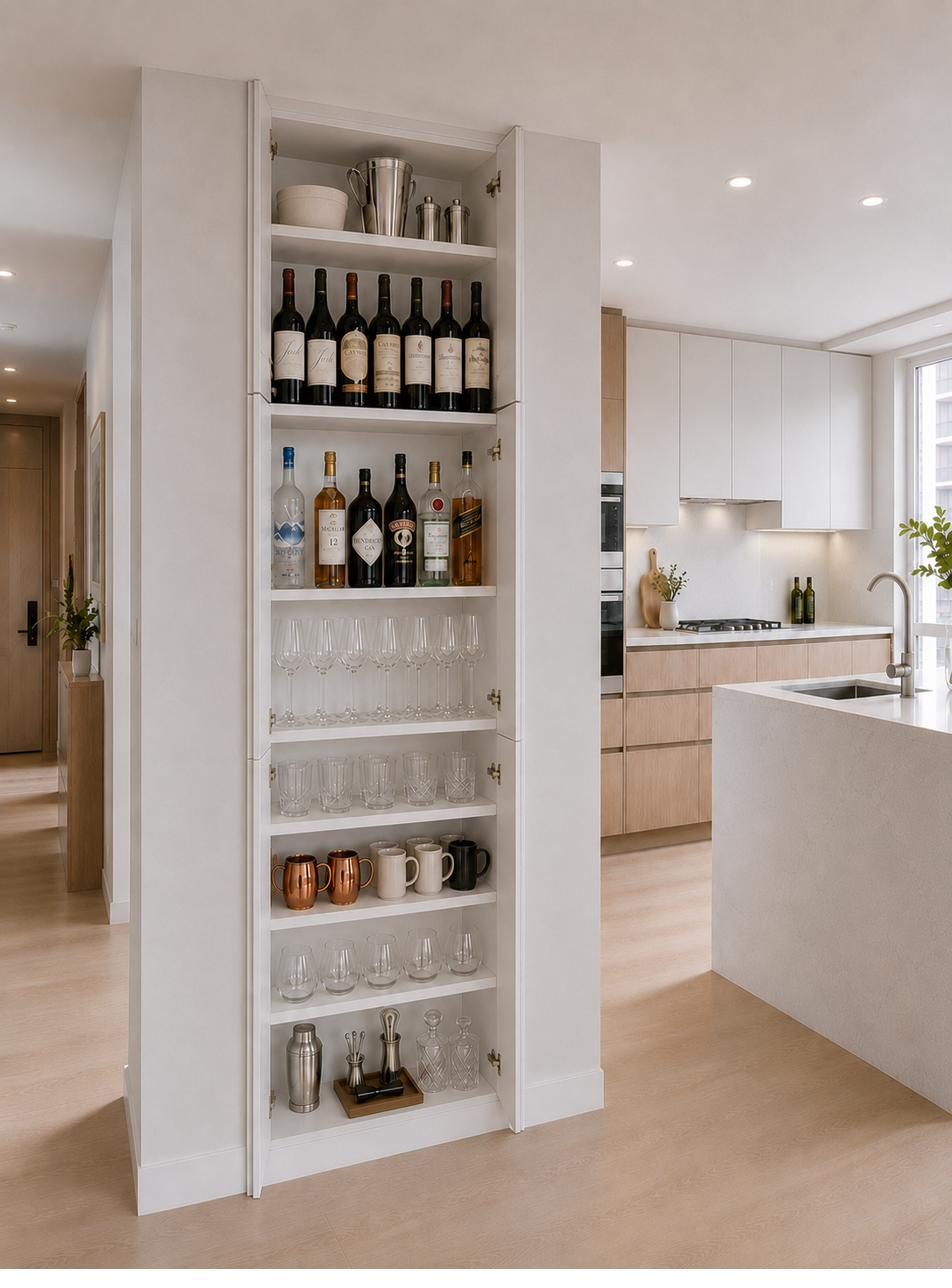PantryBuddy open, showing wine bottles and glasses